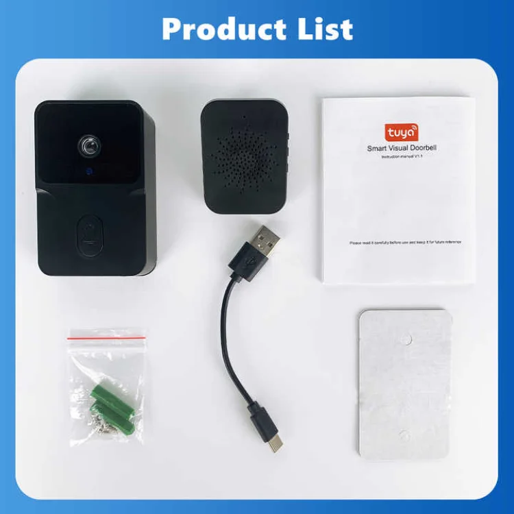Tuya WiFi 1080P HD Video Doorbell Camera Wireless Waterproof IP55 Door Bell with Visual Intercom Camera - ছবি 5