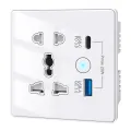 Wifi Type C and USB 5 pin Socket 13A Round Corner White thumbnail 2