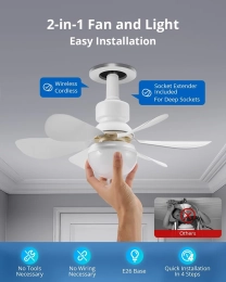 Intelligent Ceiling LED Fan Light with Remote