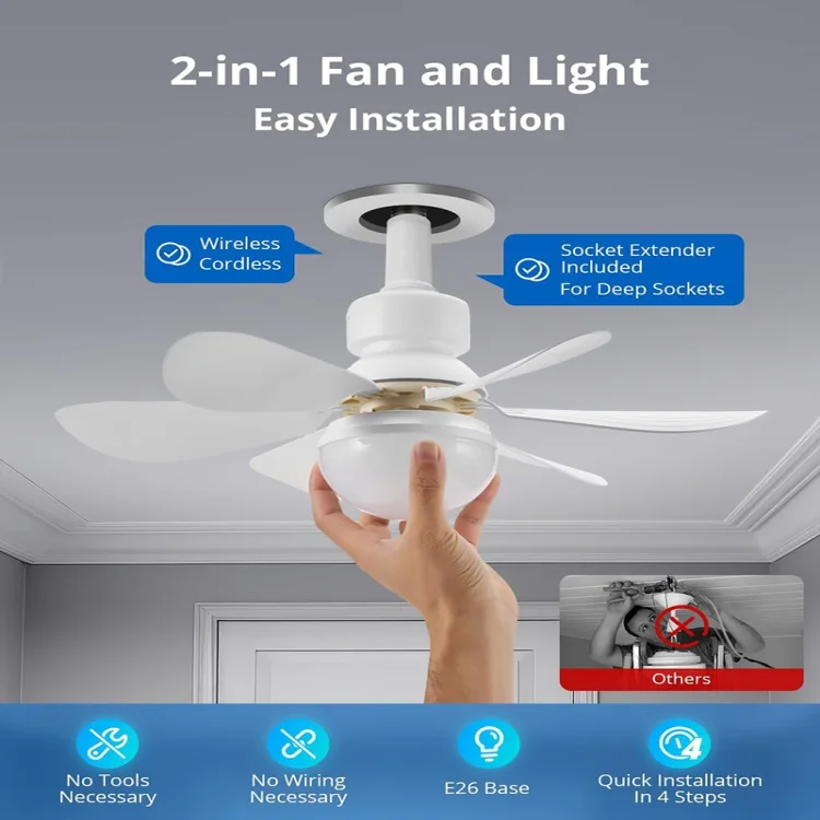 Intelligent Ceiling LED Fan Light with Remote