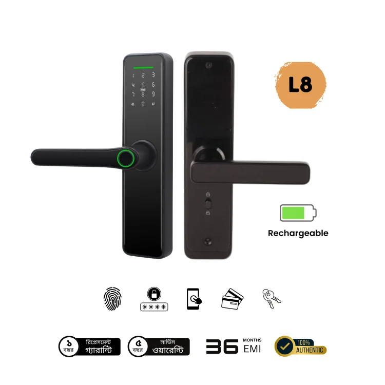 L8 Rechargeable Professional Smart Finger Print  Door Lock with Bell