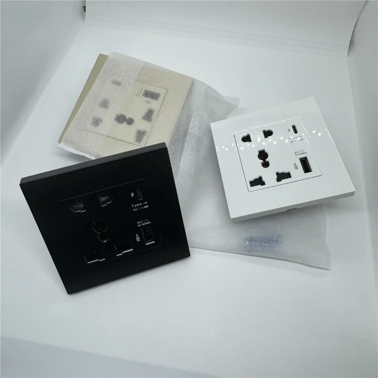 High Quality 18W USB and Type C 5pin Wall Socket White - ছবি 2