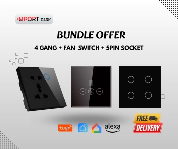 Smart 4 Gang + Fan + 5 pin Socket