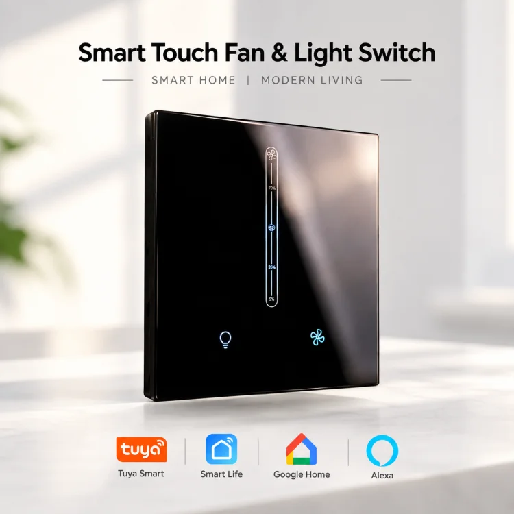 Premium Slide WiFi Smart Fan & Light Switch - ছবি 2